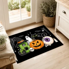 1pc, Cartoon Ghost Black Cat Pumpkin Pattern Printed Diatomaceous Earth Kitchen Mat, Halloween, Can Be Used As Halloween Gift, Halloween Decoration, Absorbent Kitchen Floor Mat, Kitchen Rug, Long Strip Foot Mat, Sink Front Mat, Suitable For Kitchen, Bathroom, Entryway, Hallway, Laundry Room And Home Decor - Multicolor - View 12