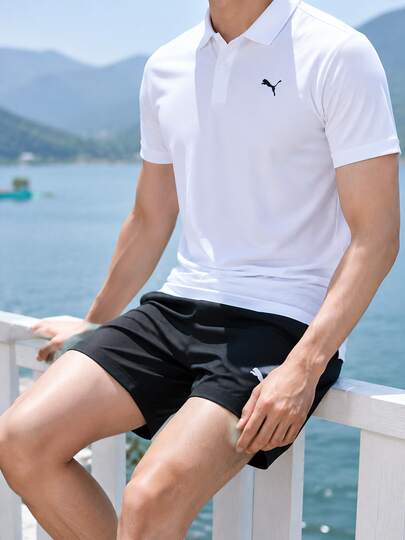 Puma Men's Sports Polo T-Shirt PERFORMANCE POLO 2026 Summer New Style Turn-Down Collar Casual Sports Short Sleeve Polo Shirt 528699-02
