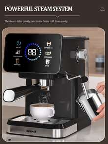 AEOMJK Semi-Automatic Espresso Machine | Touchscreen, Dual Cold & Hot Extraction, Steam Function, 20bar Pressure, Espresso Maker, Removable Water Tank, US Plug, Modern Style - Multicolor - View 6