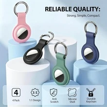 4件組 AirTag 矽膠保護套，極簡實用多功能 - 黑粉紅青紫 - 查看 4