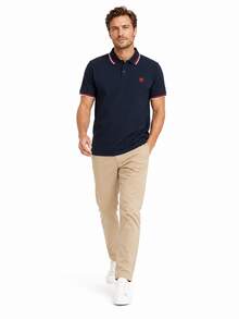Timberland Kemeja Polo Pria Kasual Olahraga Luar Ruangan Nyaman Bernapas dengan Kerah Lipat - Navy Blue - View 4