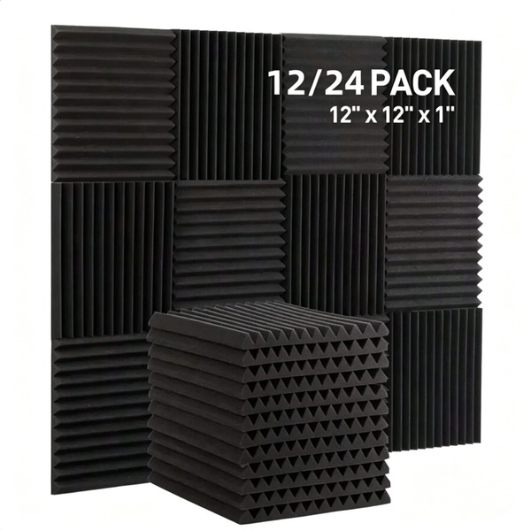 1/16/24/32/40/50pcs Self-Adhesive High-Density Wall Soundproofing Foam Panels, Triangular Groove Acoustic Design Floor Soundproofing Panels, Fire-Resistant Durable Whole-House Sound-Absorbing Panels, Suitable For Walls, Floors, Bedrooms, Living Rooms, Whole-House Renovation. Self-Adhesive Non-Slip Adhesive PVC Floor Soundproofing Underlay, High-Density Noise-Reducing Floor Tiles Sound-Absorbing Pads, Acoustic Design Wall Decoration Soundproofing Panels, Triangular Groove Room Decoration Sound-Absorbing Panels, High-Density Quiet Bedroom Decoration Soundproofing Panels, Fire-Resistant Durable Home Decoration Sound-Absorbing Panels, Random Style.