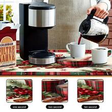 1pc Dish Drying Mat, Coffee Machine Mat, Christmas Red Plaid Coaster, High Absorbency Quick Dry Mat, Suitable For Kitchen Table, Bar Counter Decoration And Protection, Christmas Atmosphere Desktop Protector, Multi-Purpose Drying Mat, Home Gift, Desktop Decoration, Holiday Room Decor - XYLSD-976 - View 10