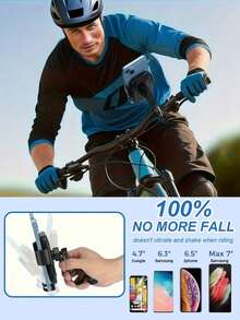 Dudukan Ponsel Sepeda Motor Berputar 360°, Pengunci Sekali Klik, Dudukan Ponsel Sepeda Anti Guncang, Cocok untuk Stang 15-34mm, Dudukan Ponsel Sepeda Listrik dan Skuter Universal, Kompatibel dengan Smartphone 4,7-7,2 Inci - A - View 11