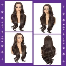 websterwigs Black 13x4 Glueless Lace Front Wig For Women, 26 Inch Synthetic Wig, Halloween - Multicolor - View 7