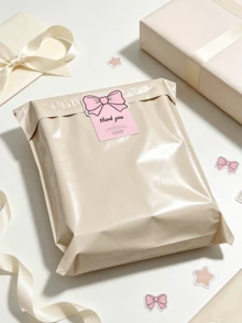 Packaging Bags Self-Sealing Courier Bags Multi-Size Waterproof Mailing Envelopes Thickened Plastic Packaging Bags Leakproof Tear-Resistant Multi-Purpose Minimalist Packaging Bags Suitable For Office, Clothing Packaging Backside - Milk Tea Color - View 4
