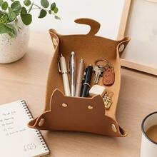 Cat-Shaped Desktop Storage Tray, Office Desk Storage Box, Folding Jewelry, Stationery, Key Storage Tray, Home Desktop Decoration, Suitable For Desktop, Bedroom, Car Storage, And Other Small Items. A Must-Have Cute Storage Tray For Every Household. - Multicolor - View 9