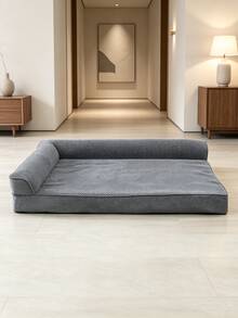 Removable Washable Orthopedic Memory Foam Dog Sofa Bed, All-Season Breathable Mesh 3-Sided Guard Dog Bed, Pet Sleeping Mat For Medium And Large Dogs, Golden Retriever, Labrador - Grey - View 3