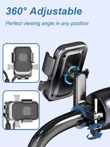 Dudukan Ponsel Sepeda Motor Berputar 360°, Pengunci Sekali Klik, Dudukan Ponsel Sepeda Anti Guncang, Cocok untuk Stang 15-34mm, Dudukan Ponsel Sepeda Listrik dan Skuter Universal, Kompatibel dengan Smartphone 4,7-7,2 Inci - A - View 6