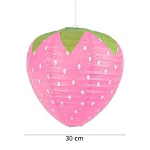 8-Inch Strawberry Paper Lantern, Red And Pink Hanging Strawberry Decor, Fruit Theme Party Decoration - Multicolor - View 16