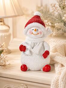 Christmas Snowman Figurine Set, Tree And Gift Resin Holiday Decorations; Cute Winter Desktop Decor, Suitable For Fireplace, Mantel, Bookshelf, Office, Home And Party Display, Christmas Decoration, Christmas Gift, Room Decor, Home Decor - Multicolor - View 3