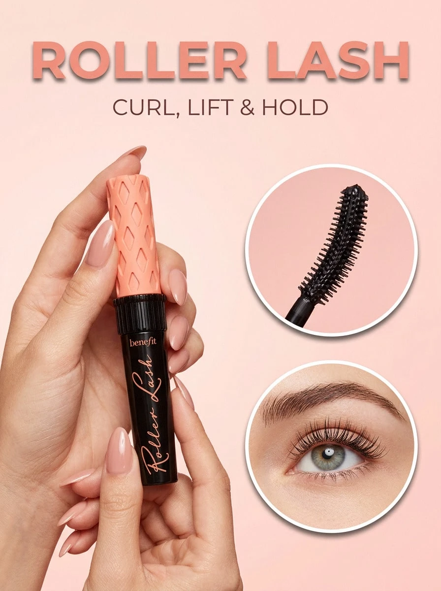 Benefit Roller Lash Curling Mascara 8,5 G – Mascara, Curling, For Women With Straight Lashes, Ink Black, Provitamin B5, Suitable For Daily Makeup Routine - Black - View 1