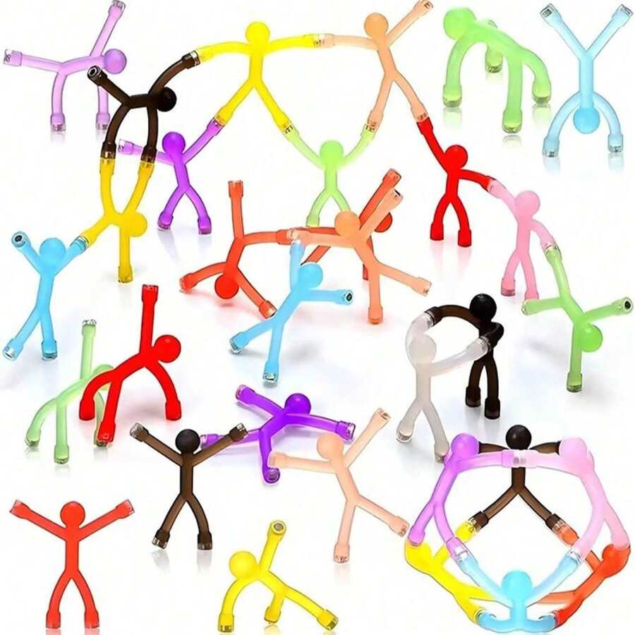 Colorful Magnetic Mini Figures Children's Desktop Toy, Flexible Assembly And Pose Transformation, Develops Hands-On Ability, Fun Interactive Stress Relief Toy - Multicolor - View 1