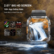 Blackview 2026升級版男士智能手錶,具備睡眠分析監測、藍牙無線通話、訊息通知、電池續航、心率、睡眠、血壓與血氧監測功能,內建LED手電筒、指南針及1條可替換錶帶 - 查看 8