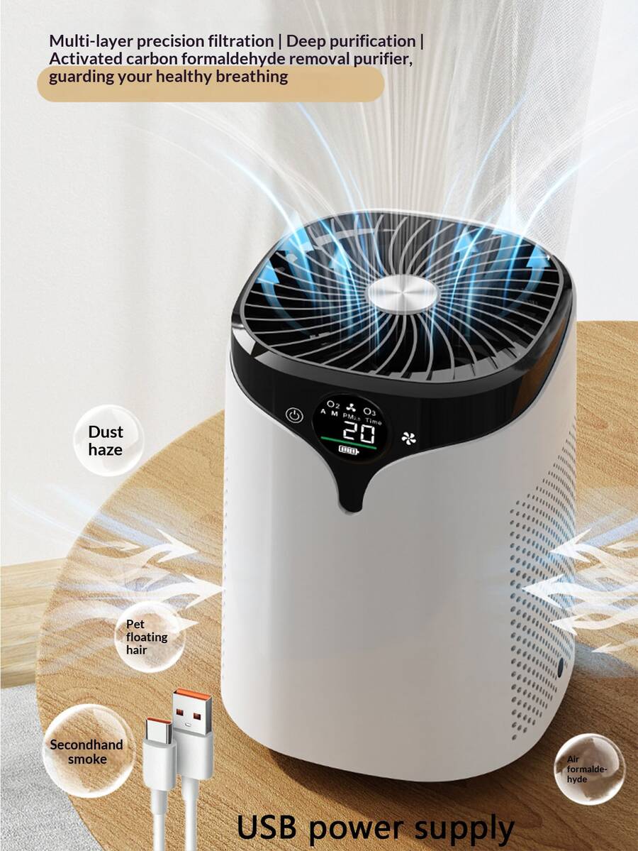 Pembersih Udara, Pemurnian Filter Efisiensi Tinggi, Pemurnian Ion Negatif, Mode Tidur, Pengaturan Kecepatan Kipas 3 Tingkat. Fungsi Produk: Menghilangkan VOC, Serbuk Sari, Partikel Debu, Formaldehida, Asap Rokok Pasif, Sterilisasi, Kabut, Disinfeksi