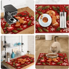 1pc Dish Drying Mat, Coffee Machine Mat, Christmas Red Plaid Coaster, High Absorbency Quick Dry Mat, Suitable For Kitchen Table, Bar Counter Decoration And Protection, Christmas Atmosphere Desktop Protection Mat, Multi-Purpose Drying Mat, Home Gift, Desktop Decor, Holiday Room Decoration Supplies - XYLSD-978 - View 11