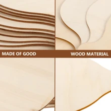 2/6/12pcs Round Wooden Board With Handle 9.06X6.3 Inch DIY Wooden Board, Suitable For Crafts DIY Holiday Decoration - A - View 3