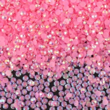 Strass de Gelatina de 4mm com 5000+ Cores, Adequado para Sapatos, Chapéus, Capas de Telefone, Tiaras DIY, Copos de Água, Armações de Óculos, Chaveiros, Decoração de Acessórios de Boneca - Rosa escuro 4mm 5000 - Visão 1