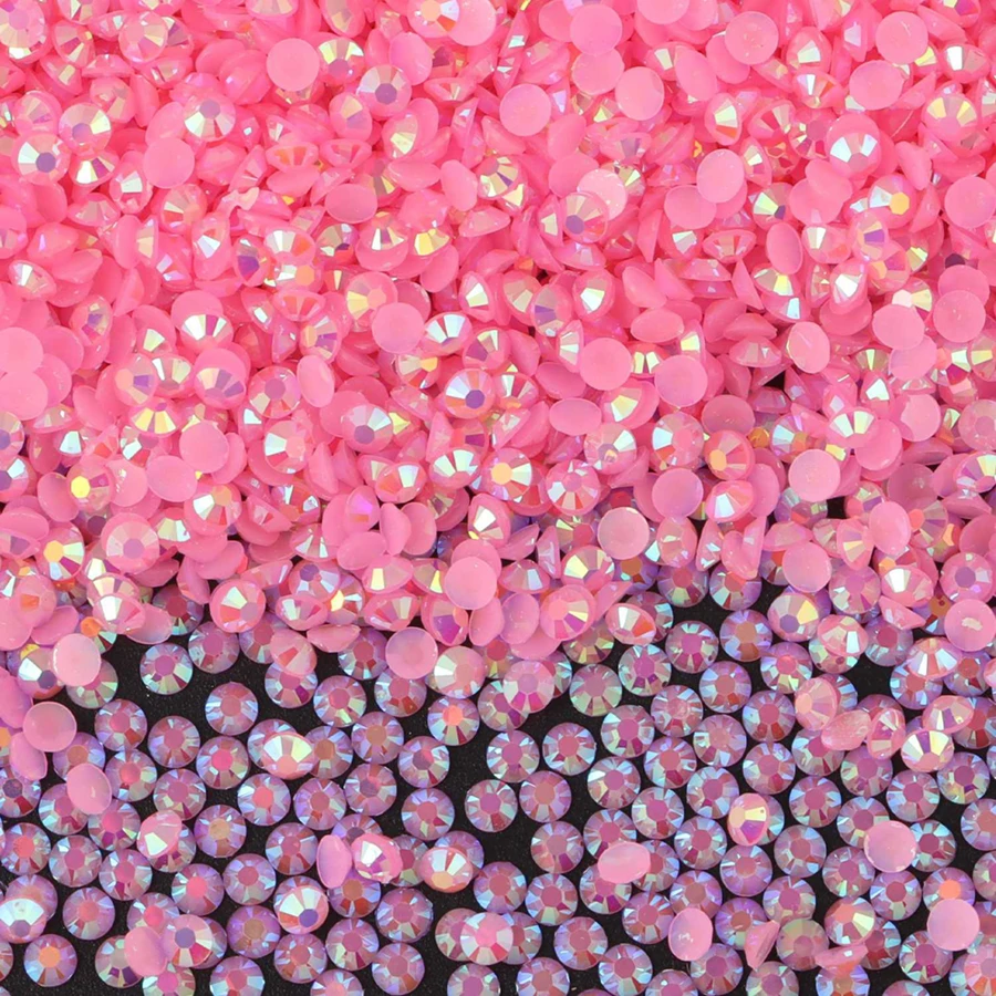 Strass de Gelatina de 4mm com 5000+ Cores, Adequado para Sapatos, Chapéus, Capas de Telefone, Tiaras DIY, Copos de Água, Armações de Óculos, Chaveiros, Decoração de Acessórios de Boneca - Rosa escuro 4mm 5000 - Visão 1