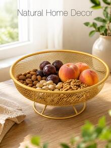 1pc Creative Metal Fruit Storage Basket - Durable And Lightweight, Suitable For Kitchen, Pantry Or Dining Table Organization, Perfect For Storing Fruits, Vegetables, Snacks And Home Decor - Multicolor - View 3