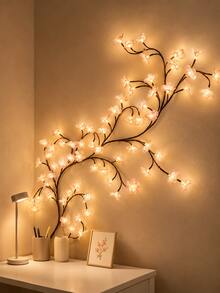 1pc Cherry Blossom Branch LED String Lights, USB Powered, 8 Flashing Modes, Soft And Bendable, Suitable For Indoor/Outdoor Spring/Summer Decoration, Living Room, Bedroom, Wall, Wedding, Party, Valentine's Day, Birthday And Graduation Gift - Warm white light - View 11