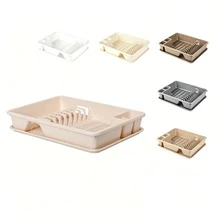 1‑Piece Dish Rack, For Divided Storage Of Bowls, Plates, Chopsticks And Spoons. Comes With A Water‑Drip Tray For Quick Water Draining. Stable Placement And Neat Storage. - Random Color - View 6