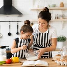 1pc Black & White Striped Erasable Apron With Pockets, Waterproof & Oil-Proof, For Home Kitchen, Baking, Catering - Black - View 3