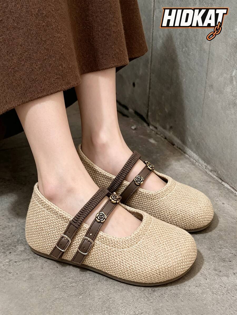 Hidkat Sweet Style Women's Loafers, Thick Sole Height-Increasing Shallow-Cut Casual Sneakers, Versatile College Fashion Shoes - Khaki - View 1
