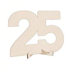 1pc Wooden Number Guest Sign-In Decor, 18/20/25/30/40/50/60/70/80th Birthday And Wedding Anniversary Decoration, Customizable With Name And Wishes, Suitable For Party Table Centerpiece, Photo Prop And Personalized Message - A - View 14