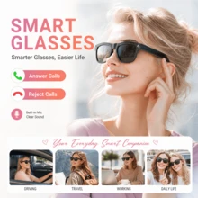 SENBONO 2026 New 8PM Camera Smart Glasses Video, Audio Recording, Capture Even Offline And Sync To App Later, AI Voice Assistant, Travel Cycling,Perfect For First-Person Life Recording, Suitable Halloween And Christmas Gifts - View 4