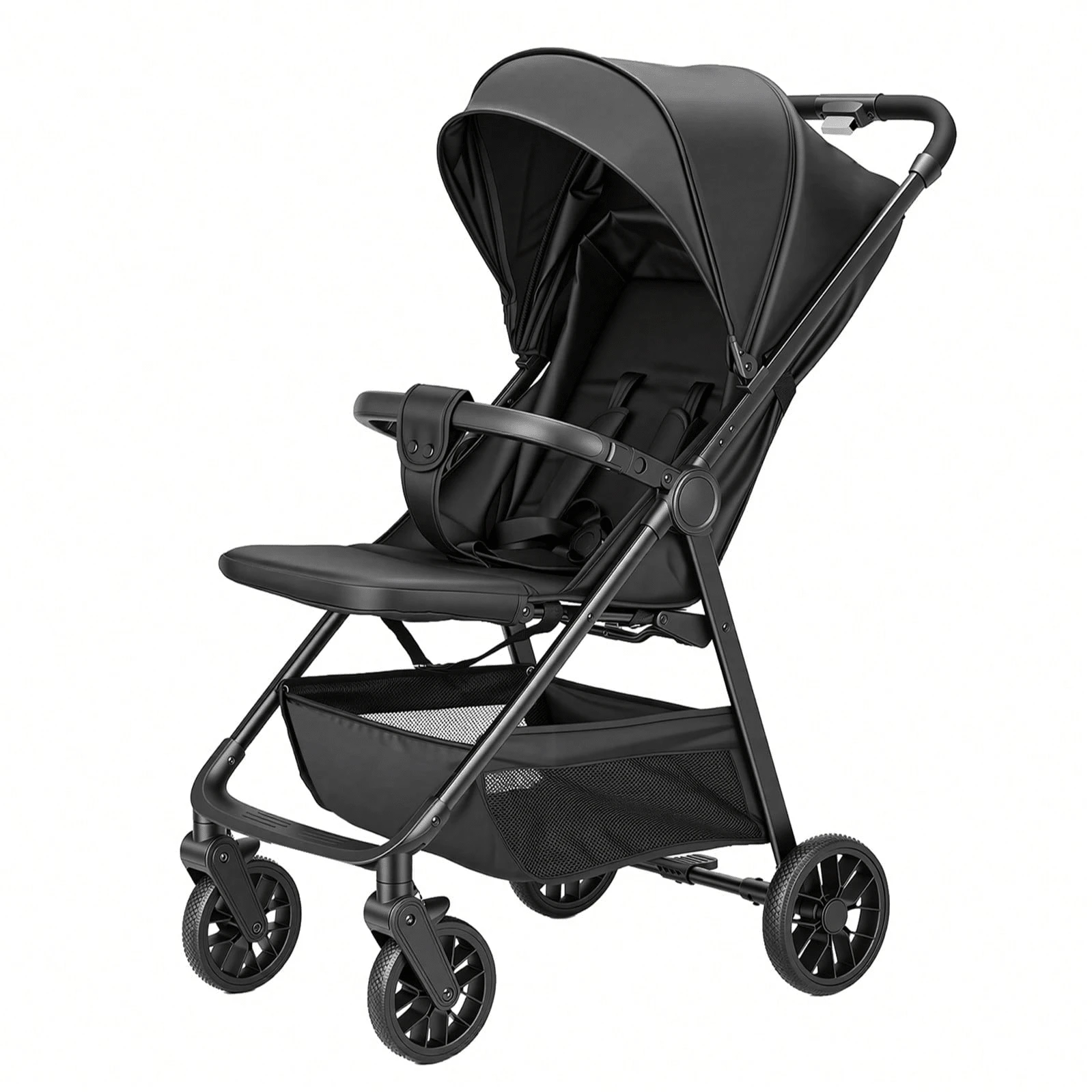 UBRAVOO Toddler Stroller With Reclining Seat, Ultra-Compact Stroller With Large Storage Basket, Canopy, For Travel Stroller - Black - View 1