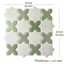 shiny home 1/10pcs 3D Self-Adhesive Wall Tiles, Self-Adhesive Wall Panels, Suitable For Kitchen Backsplash And Bathroom, Waterproof Easy To Clean DIY Decoration - Green - View 2