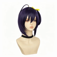 Rikka Takanashi Cosplay Wig - Dark Purple Short Anime Hair, Sweet Roleplay Hair With Hair Cap For Daily Wear, Halloween & Conventions - Purple - View 5