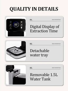 AEOMJK Semi-Automatic Espresso Machine | Touchscreen, Dual Cold & Hot Extraction, Steam Function, 20bar Pressure, Espresso Maker, Removable Water Tank, US Plug, Modern Style - Multicolor - View 11