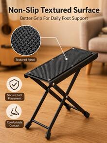 Adjustable Foot Care Stool - Heavy Duty Foldable Metal Foot Care Rack With Non-Slip Rubber Pads, Suitable For Salon Home Foot Massage And DIY Toe Nail Care, Ideal For Manicurists, Beauticians, Nail Technicians, Guitarists - Multicolor - View 10