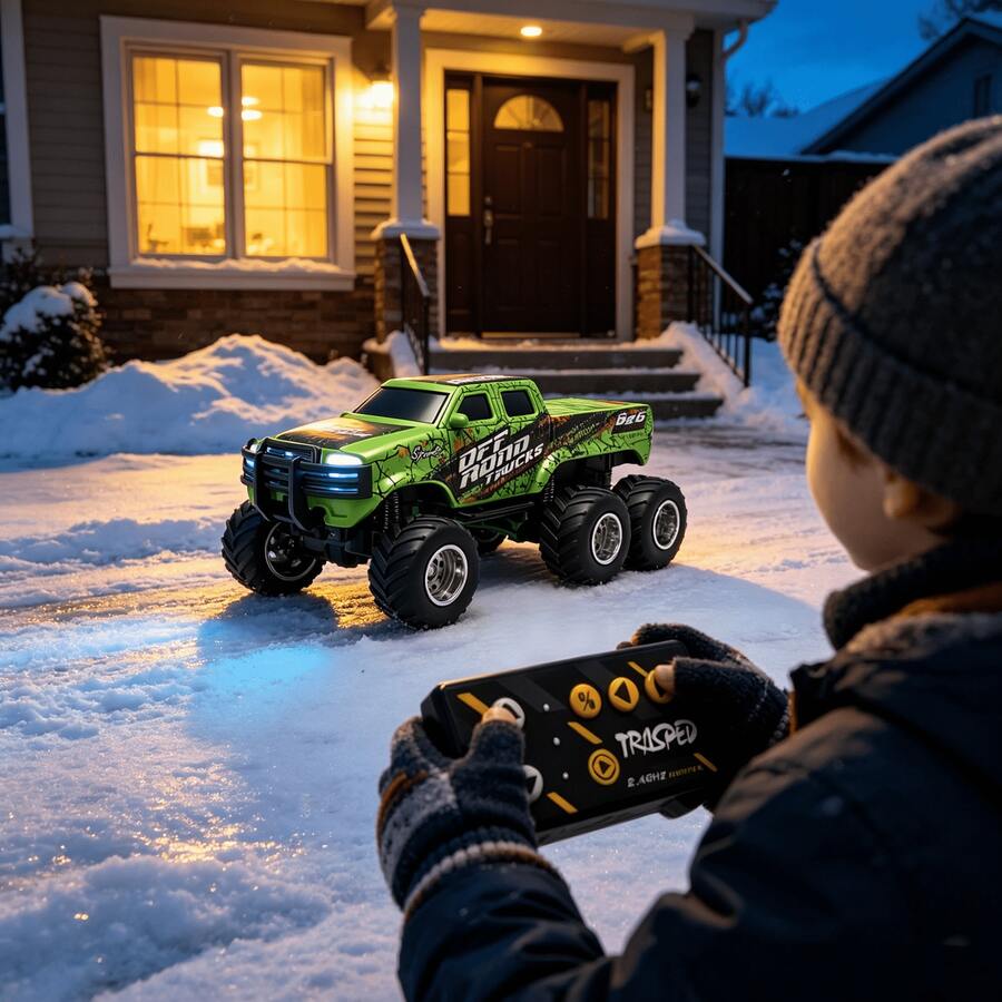 1pc/Set 2.4GHz Remote Control Off-Road Pickup Truck Toy, Q-Version, Built-In Light Effects, Mini RC Car Children's Toy, Early Education Educational Toy, Realistic RC Car Model Toy, Outdoor Toy - Multicolor - View 1