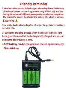1.5V High Capacity AA/AAA Rechargeable Battery Set With USB Charger, Compatible With Toys, Remote Controls, Displays, Electric Toothbrushes, Durable Power Source[Batteries Only Compatible With This Charger] - Multicolor - View 12