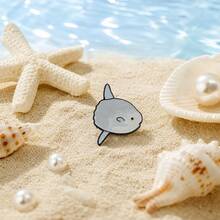 Sunfish Enamel Pin Color Blocking Fashion Decorative Badge Ornaments Lapel Bag Badges Gifts - Grey - View 4