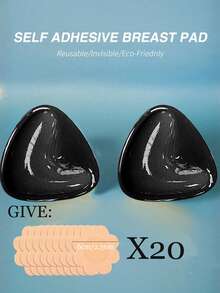 1 Set Women's Double-Sided Self-Adhesive Breast Pads, Thickened Invisible Breast Pads Suitable For Swimming, Bra And Bikini Swimwear - Multicolor - View 9