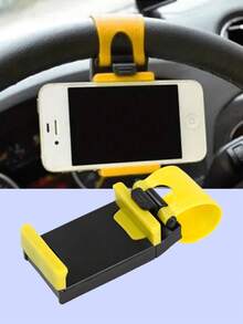 Universal Car Steering Wheel Phone Holder, Adjustable Elastic Clip Phone Mount With Soft Silicone Anti-Slip Pad, ABS Sturdy Bracket, Suitable For 4-6 Inch Smartphones GPS Navigation - A - View 15