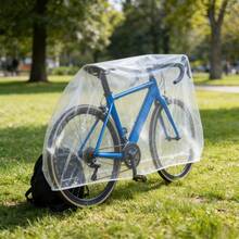 2pcs Road Bike Dedicated Protection, High Transparency Material Without Obscuring Aesthetics, Elastic Cuff Quick Wear, Compatible With Road Bike, Mountain Bike And Other Multiple Models, Portable Disposable Transparent Bicycle Cover, Mountain Road Bicycle Dustproof Waterproof Sunproof Rainproof Cover, Electric Bike Cover, Durable Bicycle Protection Cover, Sunshade - Clear - View 3
