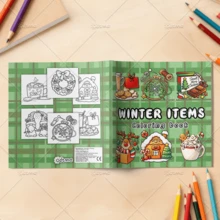 1pc Winter Festive Items Adult Coloring Book, Cozy Holiday Patterns With Reindeer, Gingerbread House, Hot Cocoa & Winter Treats, Stress Relief Relaxing Art Activity Book, 120g Thick Paper, Ideal Holiday & Christmas Gift For Relaxation & Mindfulness - Cozy Christmas - View 4
