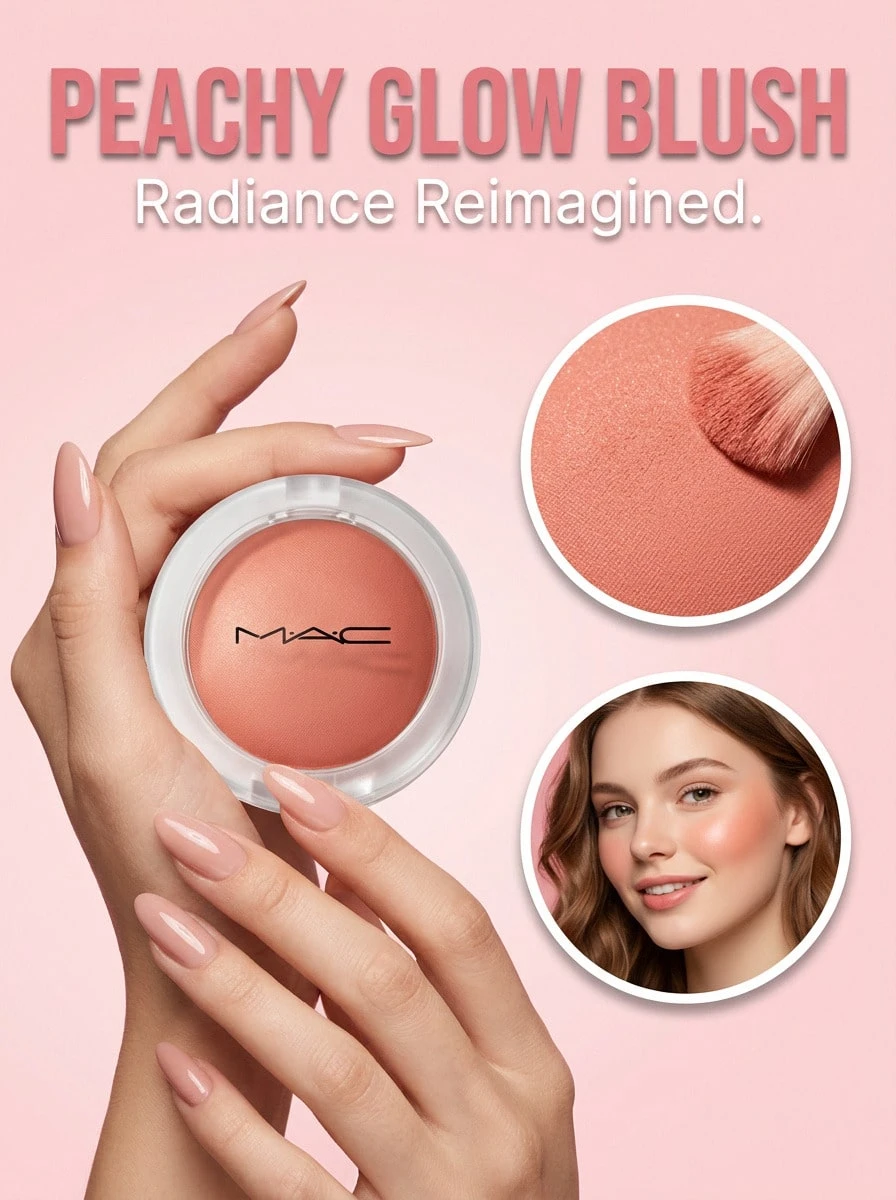 MAC Glow Play Blush That'S Peechy 7.3 G – Blush, Radiant Finish, For Women, Peachy, Suitable For Daily Makeup Routine - That's Peechy - View 1