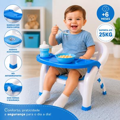 Cadeirinha Infantil De Alimentação Para Bebê Hora do Lanche com Assento Macio e Com Emissão De Som