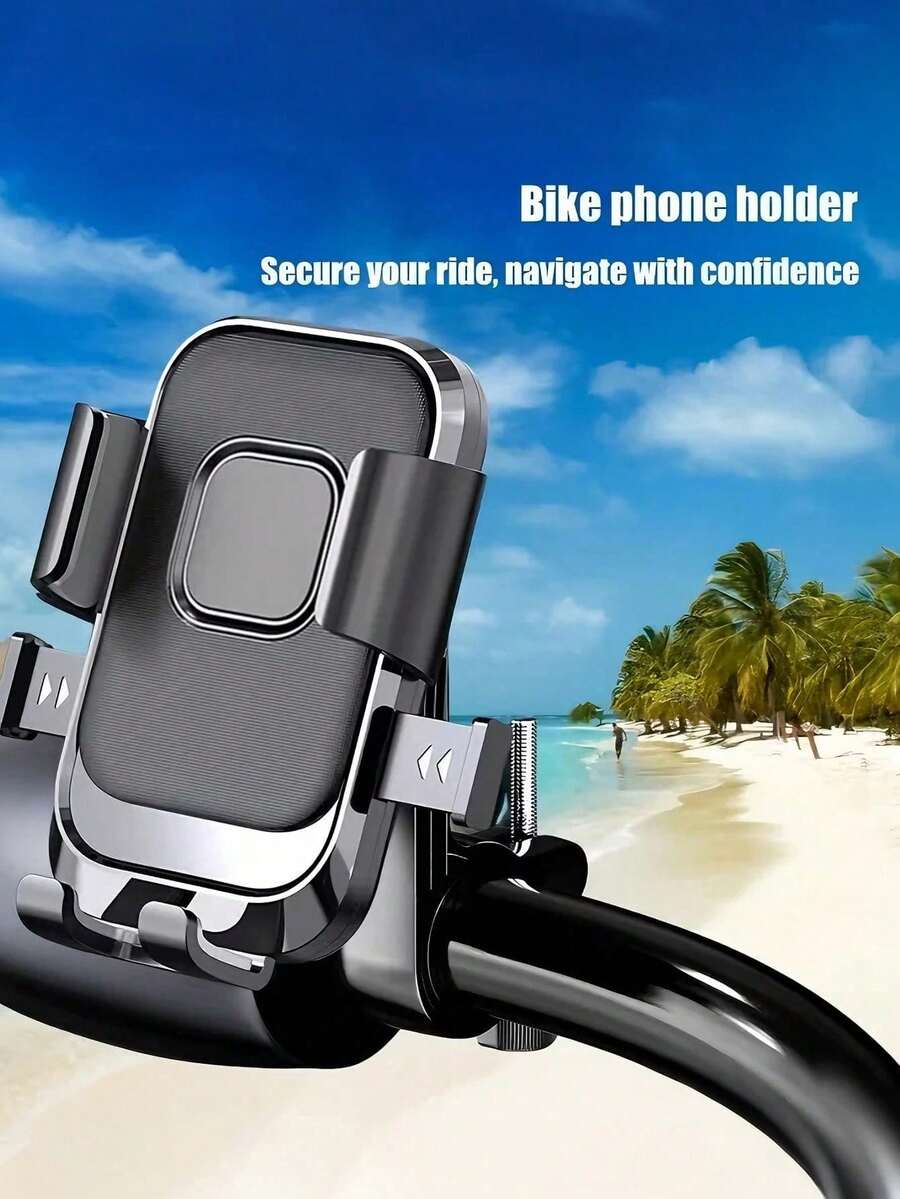 Dudukan Ponsel Sepeda Motor Berputar 360°, Pengunci Sekali Klik, Dudukan Ponsel Sepeda Anti Guncang, Cocok untuk Stang 15-34mm, Dudukan Ponsel Sepeda Listrik dan Skuter Universal, Kompatibel dengan Smartphone 4,7-7,2 Inci