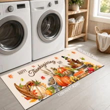 1pc Harvest Theme Printed Diatomaceous Earth Kitchen Mat, Absorbent Kitchen Floor Mat, Kitchen Rug, Long Runner Mat, Sink Front Mat, Thanksgiving, Suitable As Thanksgiving Gift, Thanksgiving Decoration, Applicable For Kitchen, Bathroom, Entryway, Hallway, Laundry Room And Home Decor - Multicolor - View 13