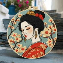1PC 20*20cm/7.9*7.9in,Cute Princess Embroidery Kit, DIY Handmade Embroidery Set For Adult Beginners, Home Gift, Women's Sewing Gift, Including User Manual, Printed Pattern Fabric, Embroidery Frame, Needle And Thread. - Cute Princess - View 7