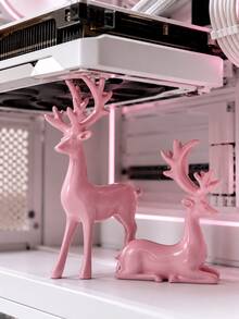 1 buah Braket Penyangga GPU Berbentuk Rusa dari Resin, Dudukan Kartu Grafis Warna Pink dan Braket Anti-Kendur, Dekorasi Casing PC Gaming, Stand Display Desktop, Aksesoris Komputer dan Dekorasi Ruang Gaming - Rusa merah muda - View 2