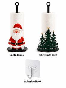 Christmas Decoration Kitchen Paper Towel Holder - Desktop Tabletop Roll Holder (Combines Display And Storage Functions), Fun Santa Claus Design, Suitable For Kitchen, Bathroom, Living Room And Dining Room, Decorative Ornament To Create A Warm Christmas Atmosphere - Multicolor - View 6