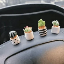 1/4/8pcs Mini Cactus Car Ornament, Adorable Plant Design, Healing Resin Decor, Dashboard, Rearview Mirror, Exquisite Small Desktop Ornament, Garden Pot Decoration, Holiday Gift - Cactus - View 14